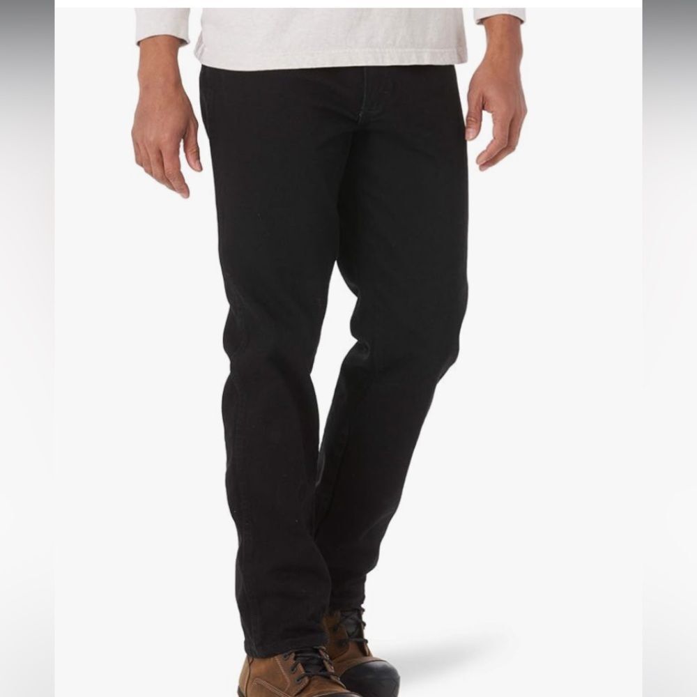 Men's Rustler Jeans Classic Regular Fit Jean Size 36X34 Black Denim Workwear